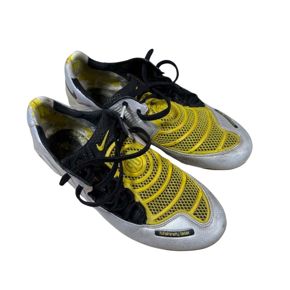 Nike Total 90 Laser FG Firm Ground Soccer Cleats Silver and Yellow